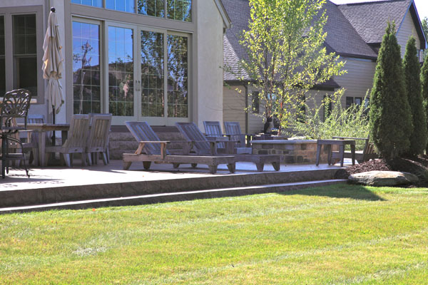 Step Patio into Backyard